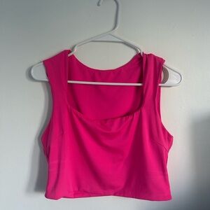 SHEIN Pink Sleeveless Crop Tank Top
